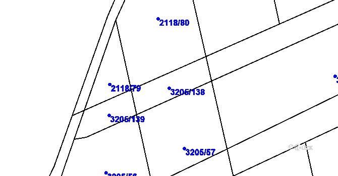 Parcela st. 3205/138 v KÚ Kylešovice, Katastrální mapa