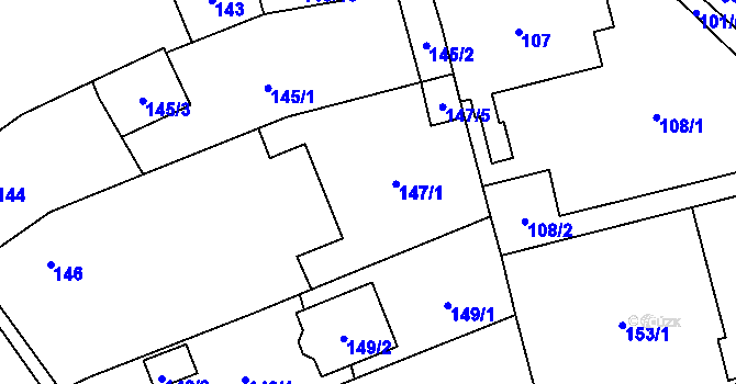Parcela st. 147 v KÚ Kylešovice, Katastrální mapa