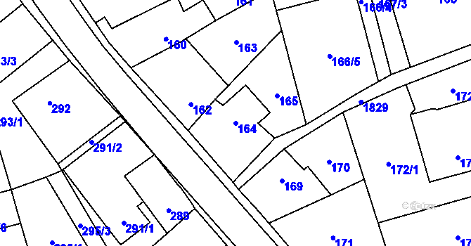 Parcela st. 164 v KÚ Kylešovice, Katastrální mapa