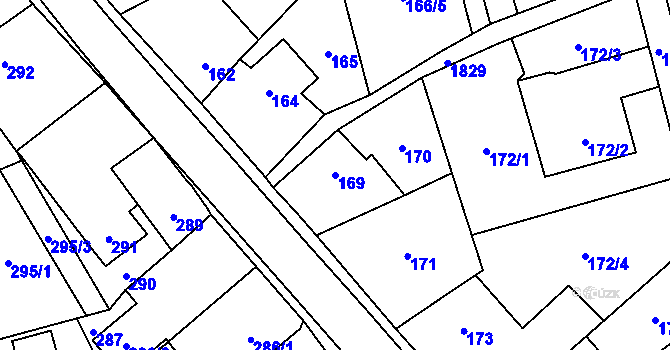 Parcela st. 169 v KÚ Kylešovice, Katastrální mapa