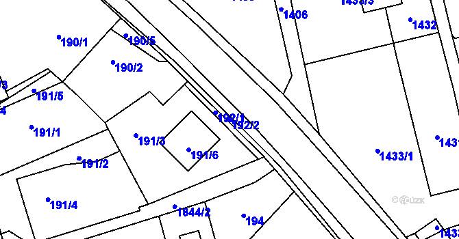 Parcela st. 192/2 v KÚ Kylešovice, Katastrální mapa