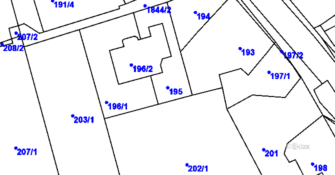 Parcela st. 195 v KÚ Kylešovice, Katastrální mapa