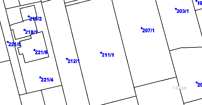 Parcela st. 211/1 v KÚ Kylešovice, Katastrální mapa