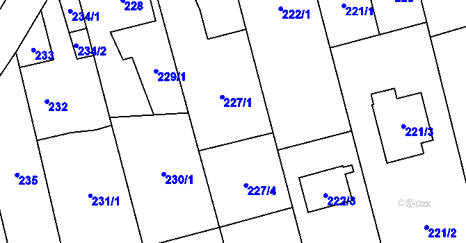 Parcela st. 227/1 v KÚ Kylešovice, Katastrální mapa