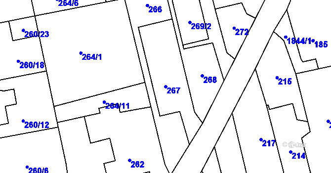 Parcela st. 267 v KÚ Kylešovice, Katastrální mapa