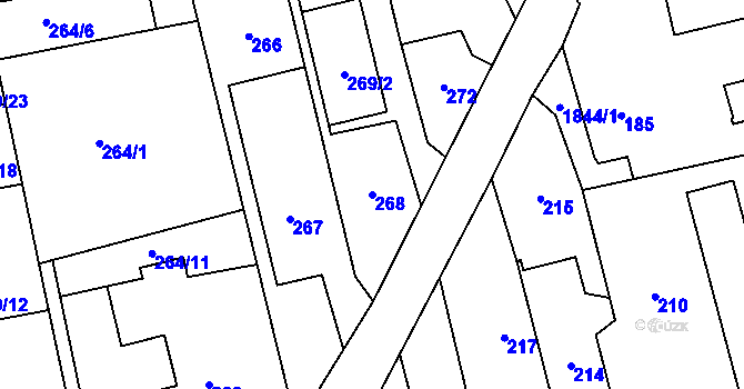 Parcela st. 268 v KÚ Kylešovice, Katastrální mapa