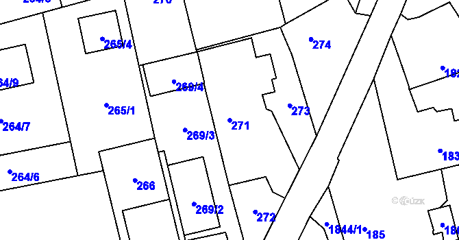 Parcela st. 271 v KÚ Kylešovice, Katastrální mapa