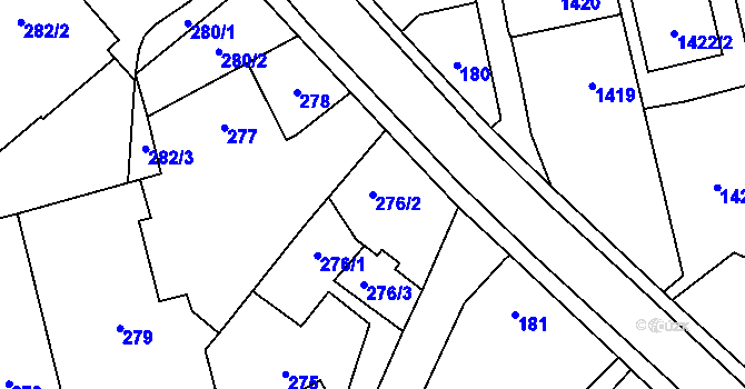 Parcela st. 276/2 v KÚ Kylešovice, Katastrální mapa