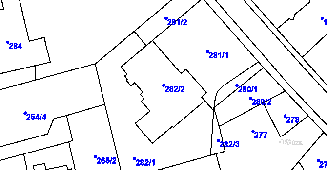 Parcela st. 282/2 v KÚ Kylešovice, Katastrální mapa