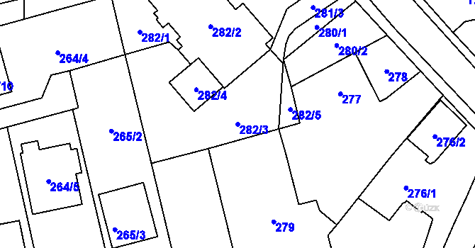 Parcela st. 282/3 v KÚ Kylešovice, Katastrální mapa