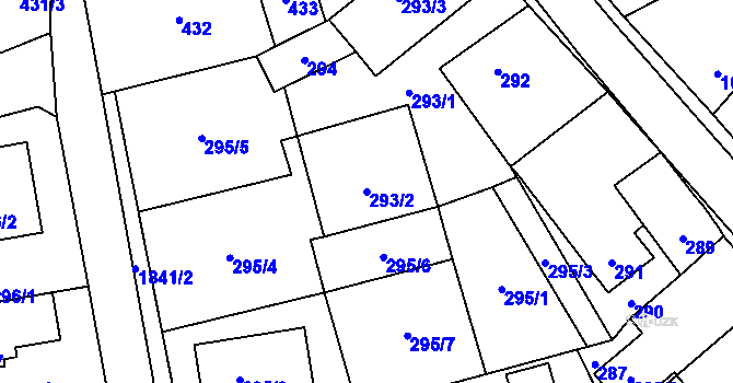 Parcela st. 293/2 v KÚ Kylešovice, Katastrální mapa