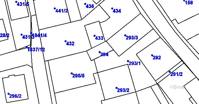Parcela st. 294 v KÚ Kylešovice, Katastrální mapa