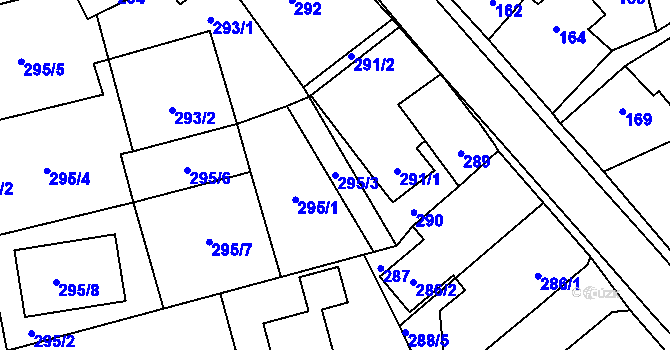 Parcela st. 295/3 v KÚ Kylešovice, Katastrální mapa