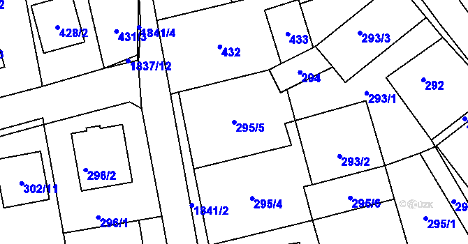 Parcela st. 295/5 v KÚ Kylešovice, Katastrální mapa
