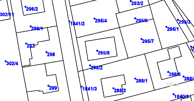 Parcela st. 295/8 v KÚ Kylešovice, Katastrální mapa