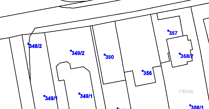 Parcela st. 350 v KÚ Kylešovice, Katastrální mapa