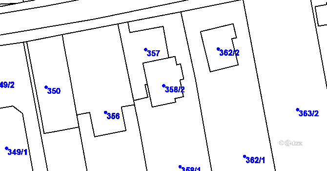 Parcela st. 358/2 v KÚ Kylešovice, Katastrální mapa