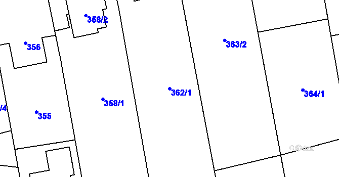 Parcela st. 362/1 v KÚ Kylešovice, Katastrální mapa