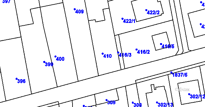 Parcela st. 410 v KÚ Kylešovice, Katastrální mapa