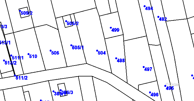 Parcela st. 504 v KÚ Kylešovice, Katastrální mapa