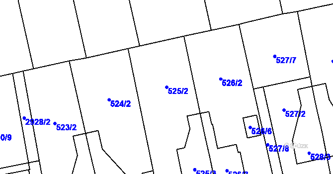 Parcela st. 525/2 v KÚ Kylešovice, Katastrální mapa
