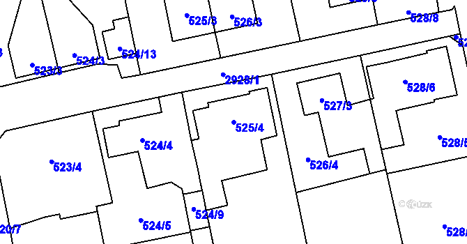 Parcela st. 525/4 v KÚ Kylešovice, Katastrální mapa