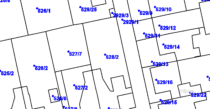 Parcela st. 528/2 v KÚ Kylešovice, Katastrální mapa
