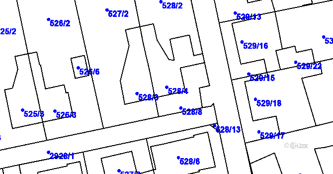 Parcela st. 528/4 v KÚ Kylešovice, Katastrální mapa
