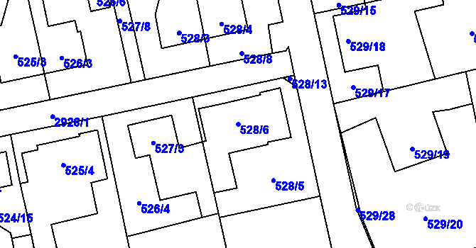Parcela st. 528/6 v KÚ Kylešovice, Katastrální mapa
