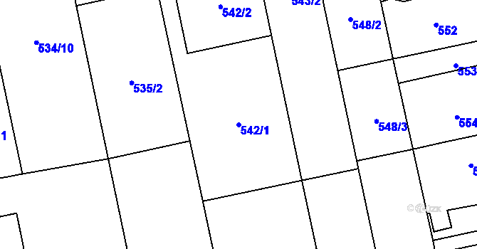 Parcela st. 542/1 v KÚ Kylešovice, Katastrální mapa