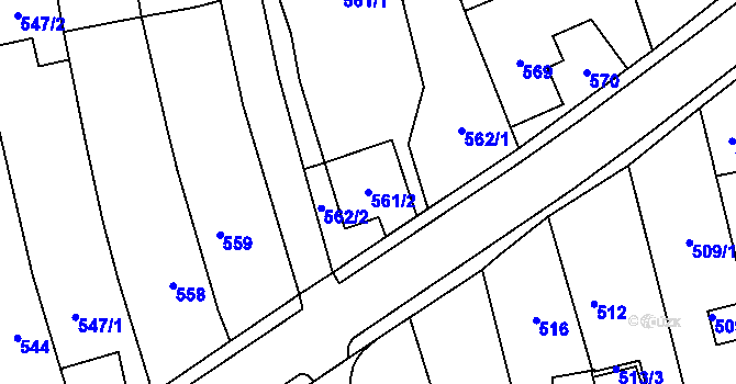 Parcela st. 561/2 v KÚ Kylešovice, Katastrální mapa