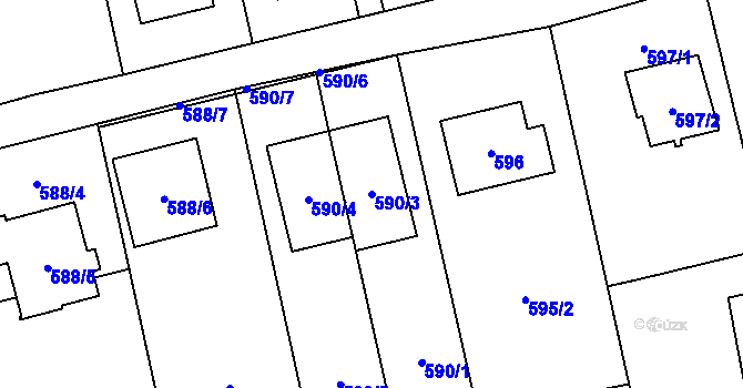 Parcela st. 590/3 v KÚ Kylešovice, Katastrální mapa
