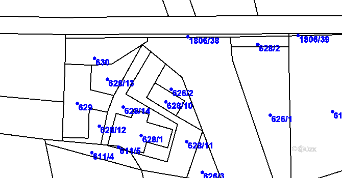 Parcela st. 626/2 v KÚ Kylešovice, Katastrální mapa
