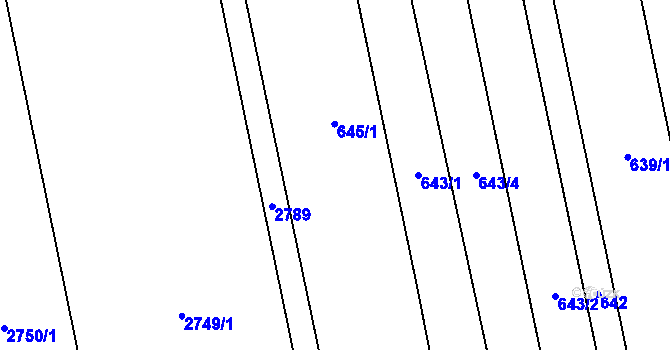 Parcela st. 645 v KÚ Kylešovice, Katastrální mapa