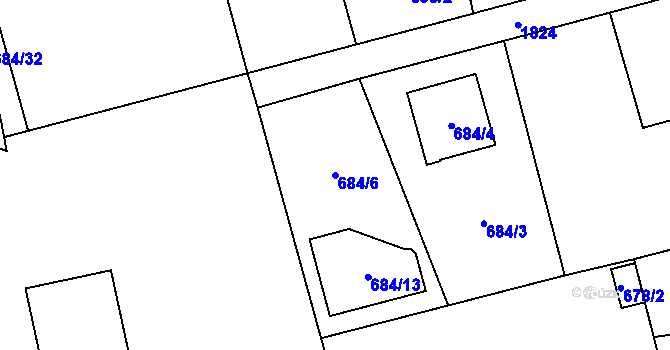 Parcela st. 684/6 v KÚ Kylešovice, Katastrální mapa