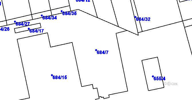 Parcela st. 684/7 v KÚ Kylešovice, Katastrální mapa