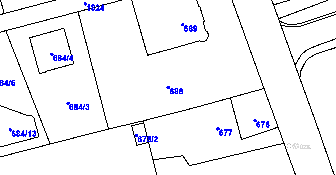 Parcela st. 688 v KÚ Kylešovice, Katastrální mapa