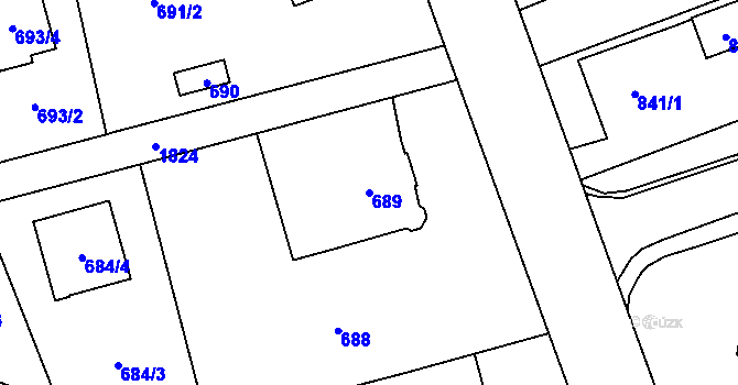 Parcela st. 689 v KÚ Kylešovice, Katastrální mapa