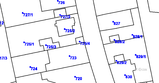 Parcela st. 725/4 v KÚ Kylešovice, Katastrální mapa