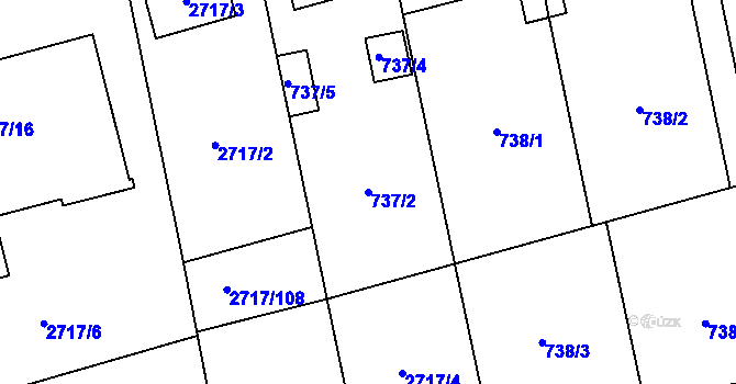 Parcela st. 737/2 v KÚ Kylešovice, Katastrální mapa
