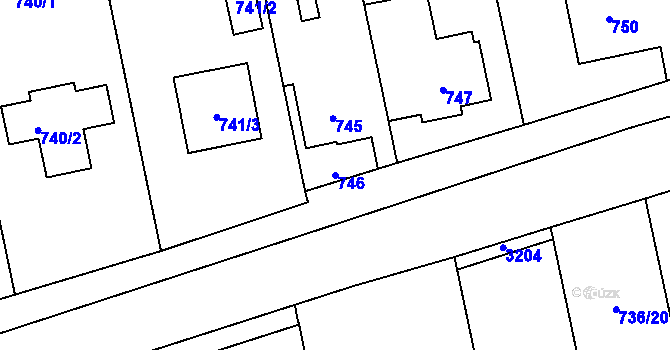 Parcela st. 746 v KÚ Kylešovice, Katastrální mapa