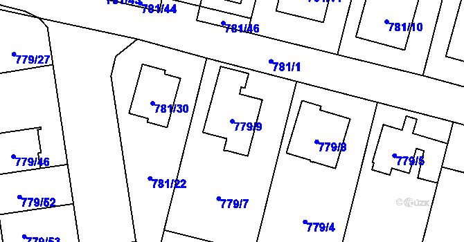 Parcela st. 779/9 v KÚ Kylešovice, Katastrální mapa