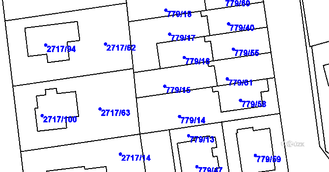 Parcela st. 779/15 v KÚ Kylešovice, Katastrální mapa