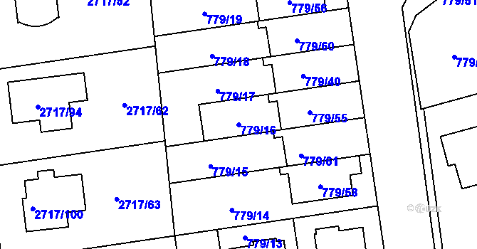 Parcela st. 779/16 v KÚ Kylešovice, Katastrální mapa