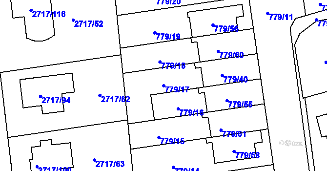 Parcela st. 779/17 v KÚ Kylešovice, Katastrální mapa
