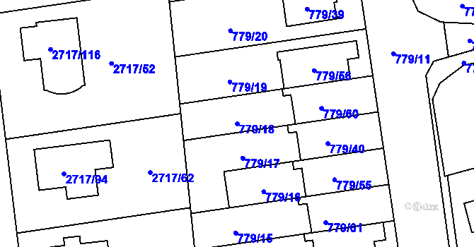 Parcela st. 779/18 v KÚ Kylešovice, Katastrální mapa