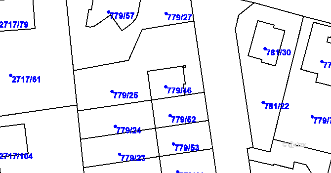 Parcela st. 779/46 v KÚ Kylešovice, Katastrální mapa