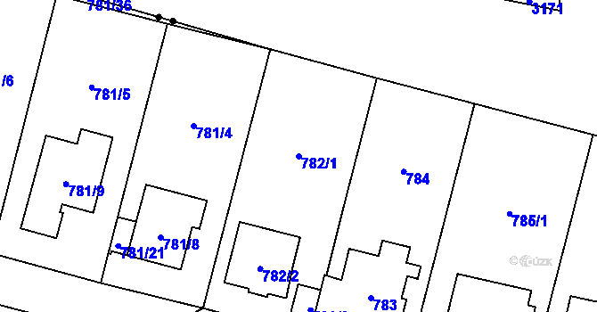 Parcela st. 782/1 v KÚ Kylešovice, Katastrální mapa
