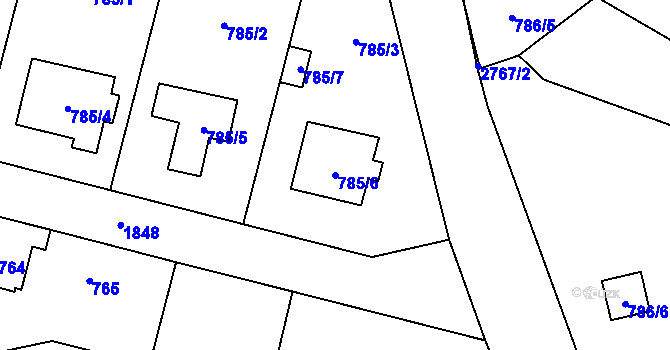 Parcela st. 785/6 v KÚ Kylešovice, Katastrální mapa