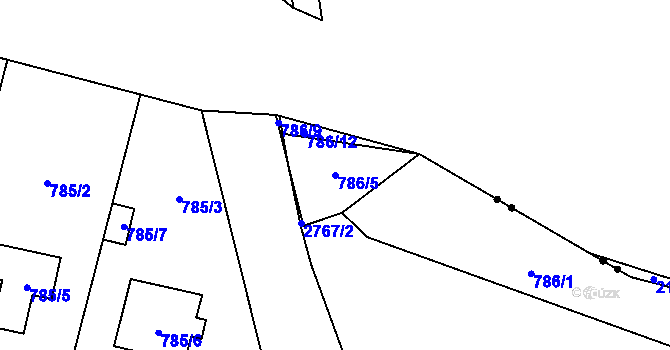 Parcela st. 786/5 v KÚ Kylešovice, Katastrální mapa